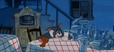 Tom And Jerry Glass Of Milk And Bottles GIF