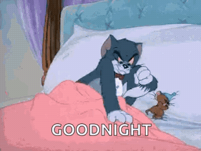 Tom And Jerry In Bed Saying Goodnight GIF