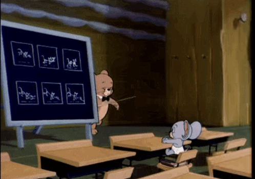 Tom And Jerry In Classroom GIF