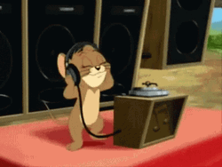 Tom And Jerry Listening To Music GIF