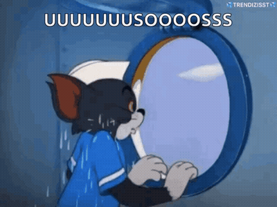 Tom And Jerry Looking Out Window GIF