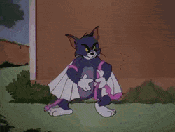 Tom And Jerry Pink Cape Flying Fail GIF