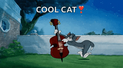 Tom And Jerry Playing Cello With Cool Cat GIF