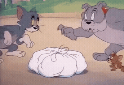 Tom And Jerry Playing With Trash Bag GIF