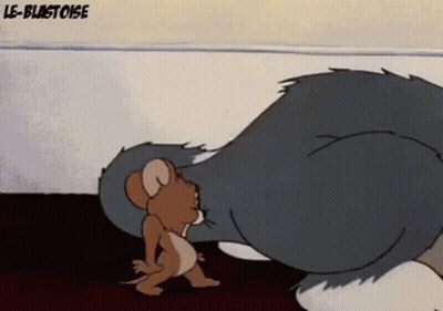 Tom And Jerry Standing Next To Each Other GIF