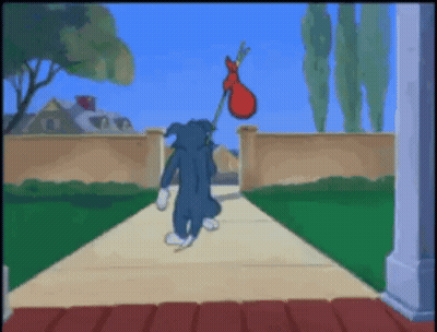 Tom And Jerry Walking With Red Balloon GIF