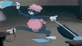 Tom Cat Cleaning & Multitasking GIF