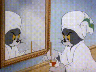 Tom Cat Painting Red Dots On His Face GIF