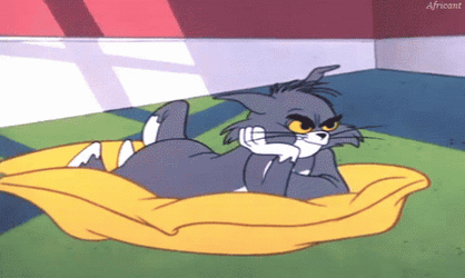 Tom Cat Pointing Finger Gun To Forehead GIF