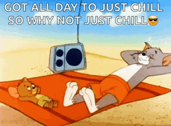 Tom Chilling In The Beach GIF
