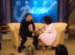 Tom Cruise Celebrating Oprah Winfrey Show GIF