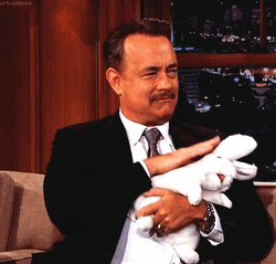 Tom Hanks Holding A Bunny GIF