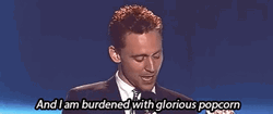 Tom Hiddleston Showing Popcorn Trophy Meme