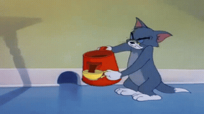 Tom Holding Coffee Can And Cup GIF