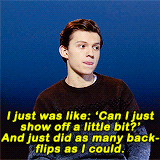 Tom Holland Back-Flips Show Off GIF