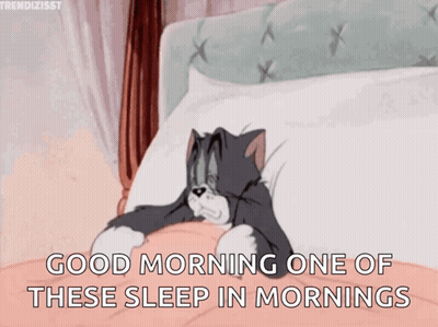 Tom Laying In Bed Good Morning One Of These Sleep In Mornings GIF