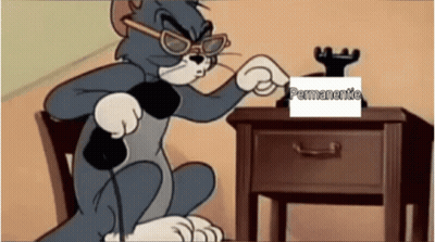 Tom Talking On Telephone With Permanente Sign GIF