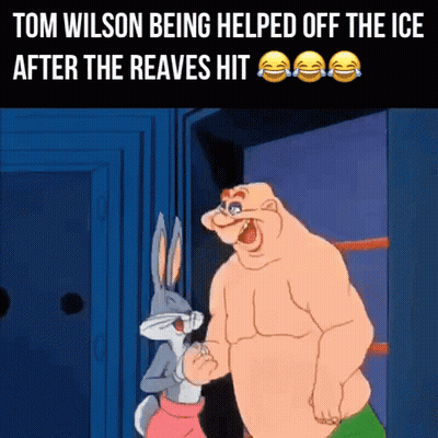 Tom Wilson Helped Off Ice After Reaves Hit Bugs Bunny GIF