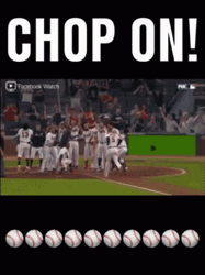 Tomahawk Chop Baseball Team Celebrating GIF