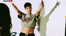 Tomboy Rihanna Short Hair Pose GIF