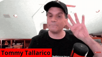 Tommy Tallarico Giving Peace Sign While Wearing Hat GIF