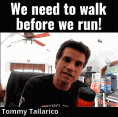 Tommy Tallarico Says We Need To Walk Before We Run At Microphone GIF