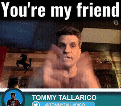 Tommy Tallarico Says You're My Friend With Man In Background GIF