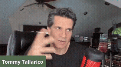 Tommy Tallarico Sitting At Red Microphone GIF