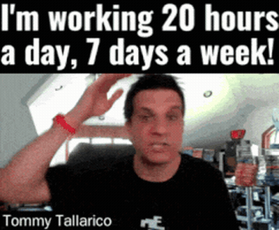 Tommy Tallarico Working 20 Hours A Day 7 Days A Week GIF