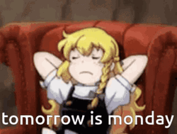 Tomorrow Is Monday Marisa Kirisame Touhou Project GIF