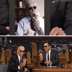 Tonight Show Biden Ice Cream Eating GIF