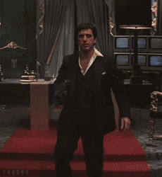 Tony Montana Looking For Trouble GIF