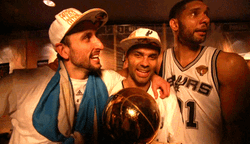 Tony Parker Spurs Happy Champions GIF