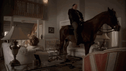Tony Soprano Riding Horse Inside House GIF
