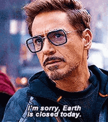 Tony Stark Earth Is Closed Today  GIF