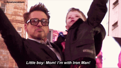 Tony Stark With A Little Kid Fan  GIF