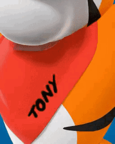 Tony The Tiger Bib Close Up GIF