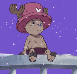 Tony Tony Chopper Sitting Snow GIF