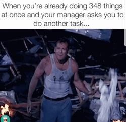 Too Much Work Bruce Willis Flipping Out GIF