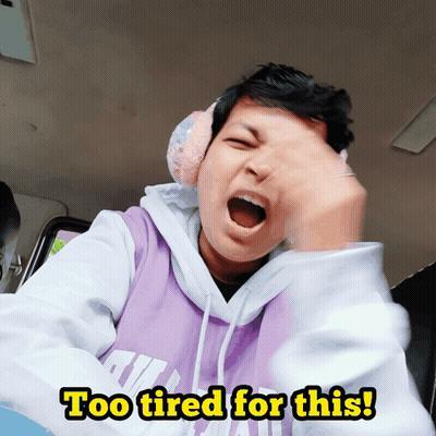 Too Tired For This Man In Ear Muffs GIF