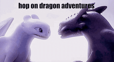 Toothless And Light Fury Looking At Each Other GIF