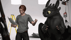 Toothless Copying Girl GIF