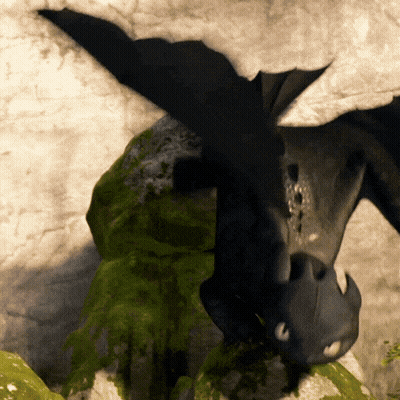 Toothless Flying Over Rock GIF
