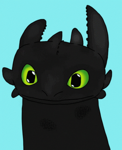 Toothless From How To Train Your Dragon Is Looking At The Camera With A Blue Background GIF