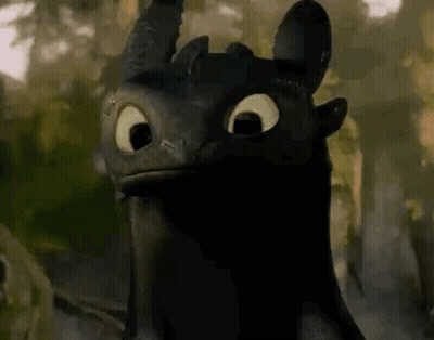 Toothless From How To Train Your Dragon Is Looking At The Camera With A Serious Look On His Face . GIF