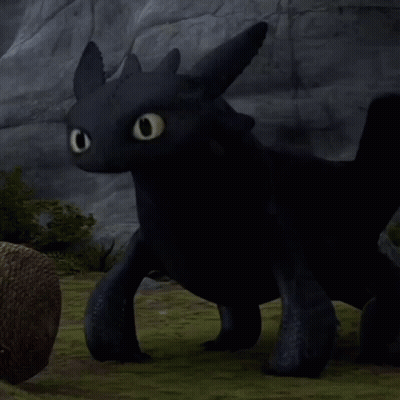 Toothless From How To Train Your Dragon Is Standing In A Field GIF