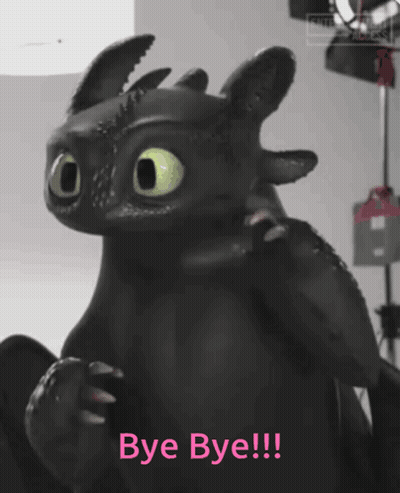 Toothless From How To Train Your Dragon Says Bye Bye In Pink GIF
