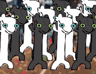 Toothless Light Fury Cloned Dance Meme GIF