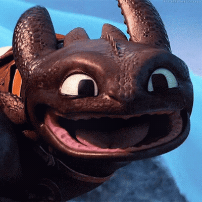 Toothless Smiling With Tongue Out GIF