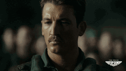 Top Gun Maverick Miles Telller Sad Eyes GIF